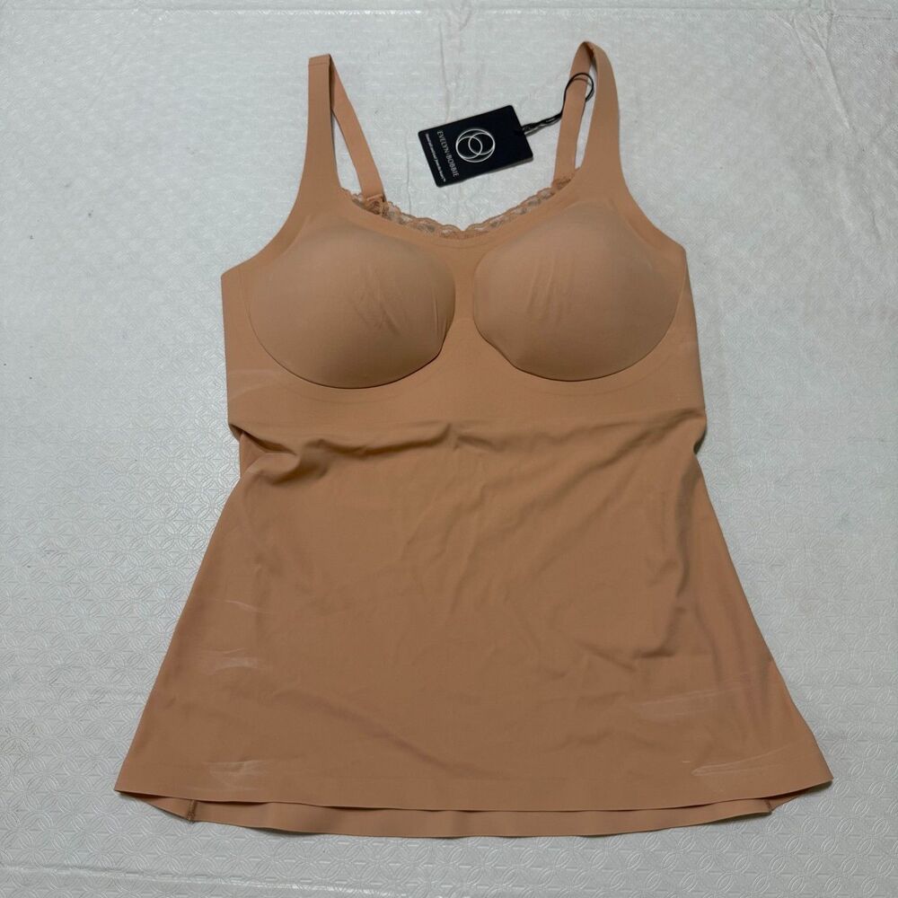 Evelyn & Bobbie Lace Trim Bra Cami - Tan Women's S NWT